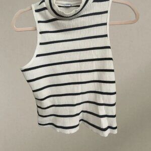Old Navy Black and White Ribbed Tank Top